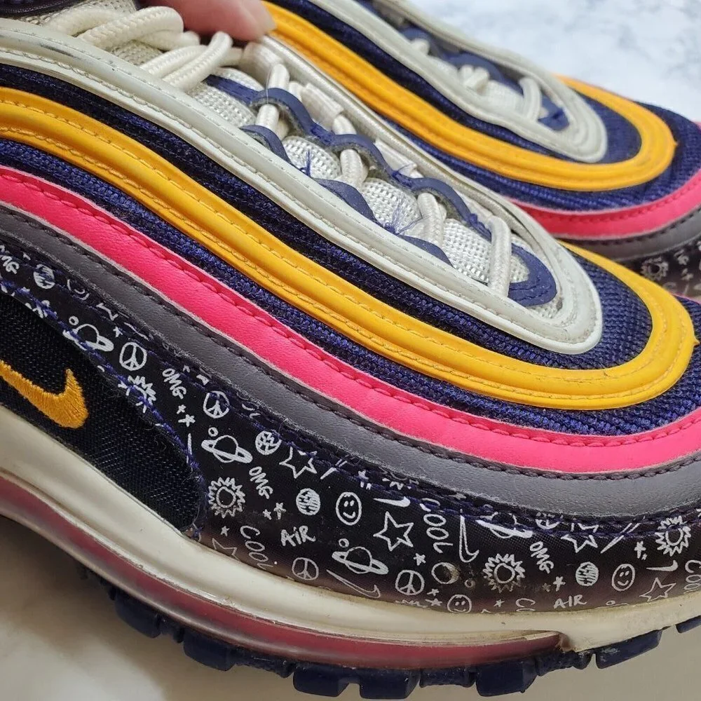 NIKE‎ Air Max 97 GS Sneakers 7Y Orange Pink Purple CI9929-500 School Sporty 2018